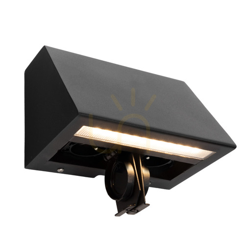 Check Outdoor wall light with 2 Schuko sockets Norlys Ski 1390BL, black, LED 3000K