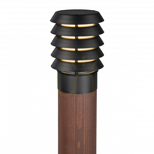Check Norlys Alta 1440BL black bollard light, painted wood, E27, 85 cm