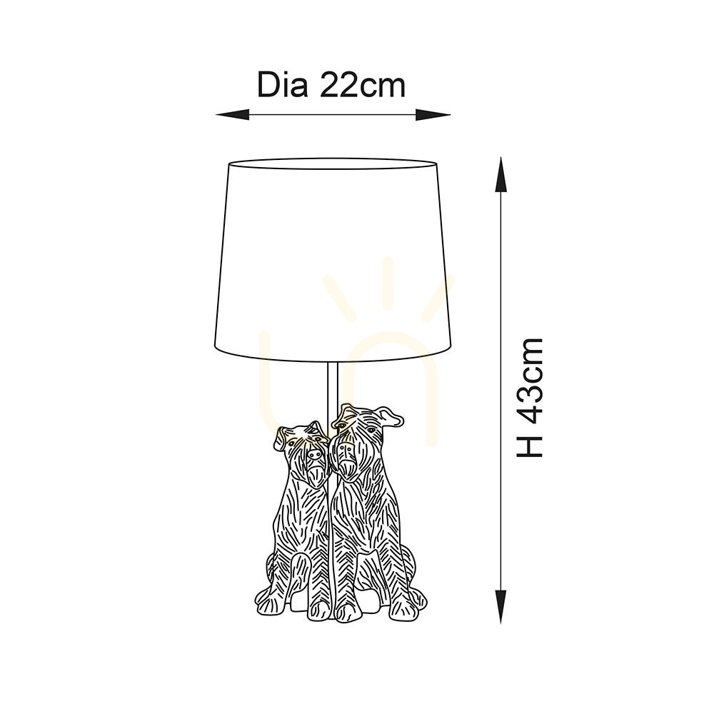 Preview Table Lamp Endon Westie Beige Resin Fabric 43 cm Table Lamp Endon Westie Beige Resin Fabric 43 cm