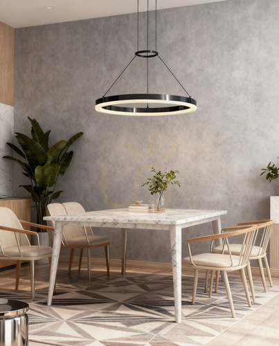 Check Aviano PERPIGNON LED pendant light 6049-0110, black chrome, 50 cm