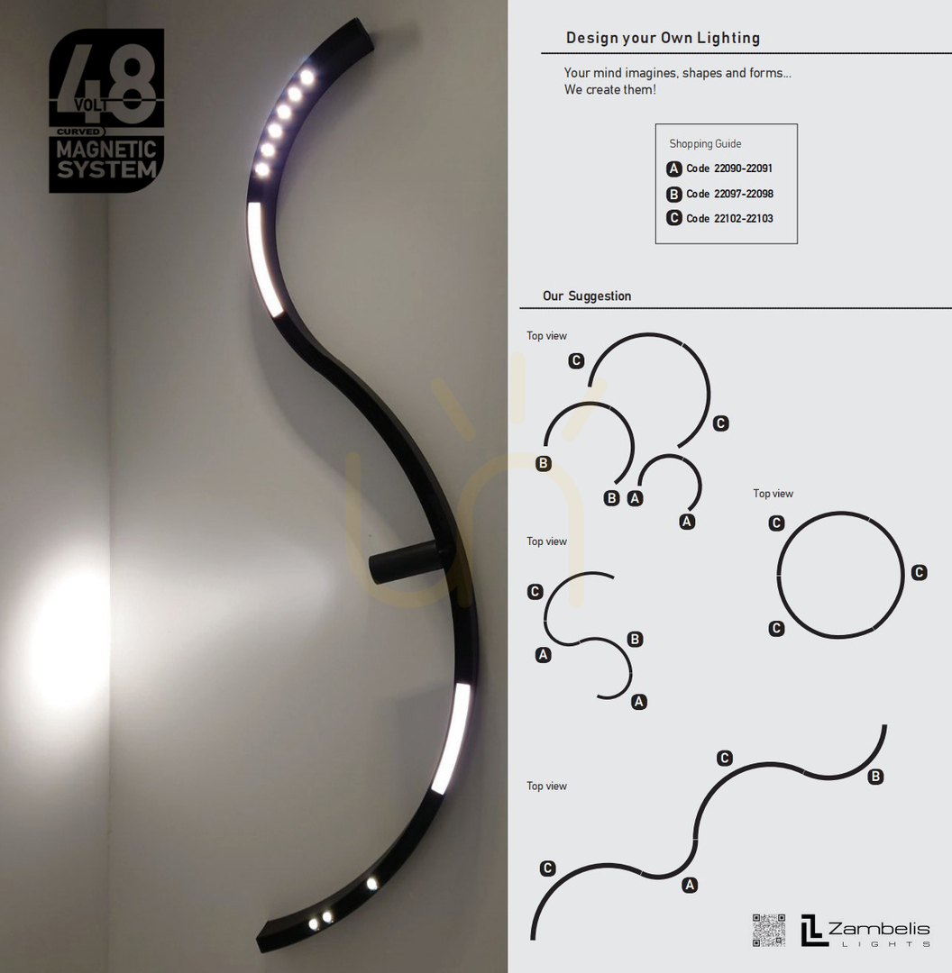 View Flex Connector With Cable FOR 48V Curved Tracks ZAMBELIS Flex Connector With Cable FOR 48V Curved Tracks ZAMBELIS