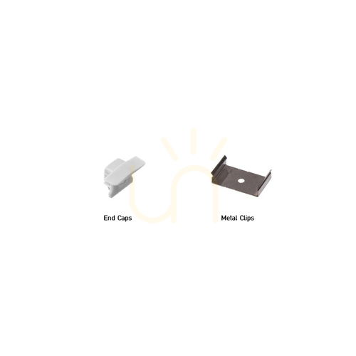 Check Accessory set for Zambelis 20194 LED profile: 4 end caps and 4 mounting clips (20194-E)