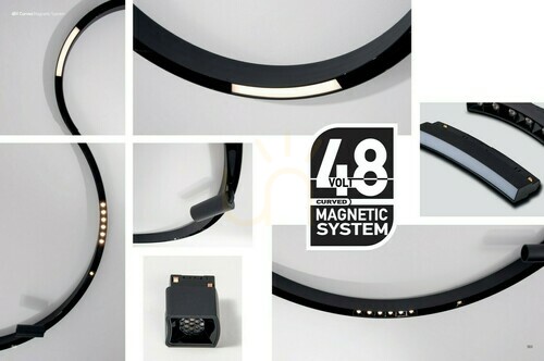 Check 48V Magnetic Track LED Light Zambelis 22099 curved 8W 3000K black