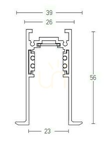 Zambelis 2084W-1 recessed magnetic track, 48 V, 1 m, sandy white small 0