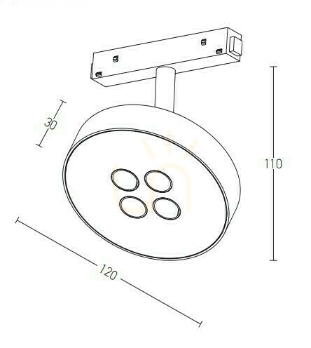 Check Magnetic Track Light 12W 3000k 48V Aluminum Black ZAMBELIS