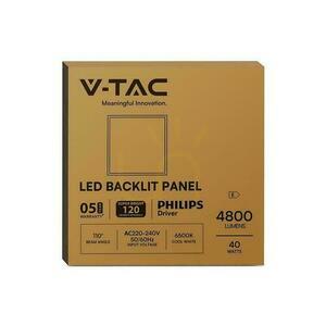 LED panel V-TAC 40W 600x600 backlight 33mm 120Lm/W power supply Philips VT-61040 6500K 4800lm 5 year warranty small 5