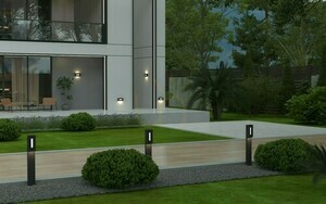 Lutec ARTEO outdoor LED wall light, 11 W, dark grey aluminium, 23 cm, 6417001454 small 1