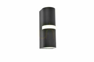 Lutec MIKA 5117201012 outdoor wall light, up/down 2 × GU10 max 14 W + LED stripe, IP54, matt black, 19 × 7.9 × 6.8 cm small 1