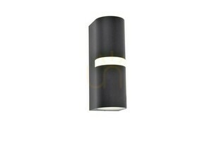Lutec MIKA 5117201012 outdoor wall light, up/down 2 × GU10 max 14 W + LED stripe, IP54, matt black, 19 × 7.9 × 6.8 cm small 0