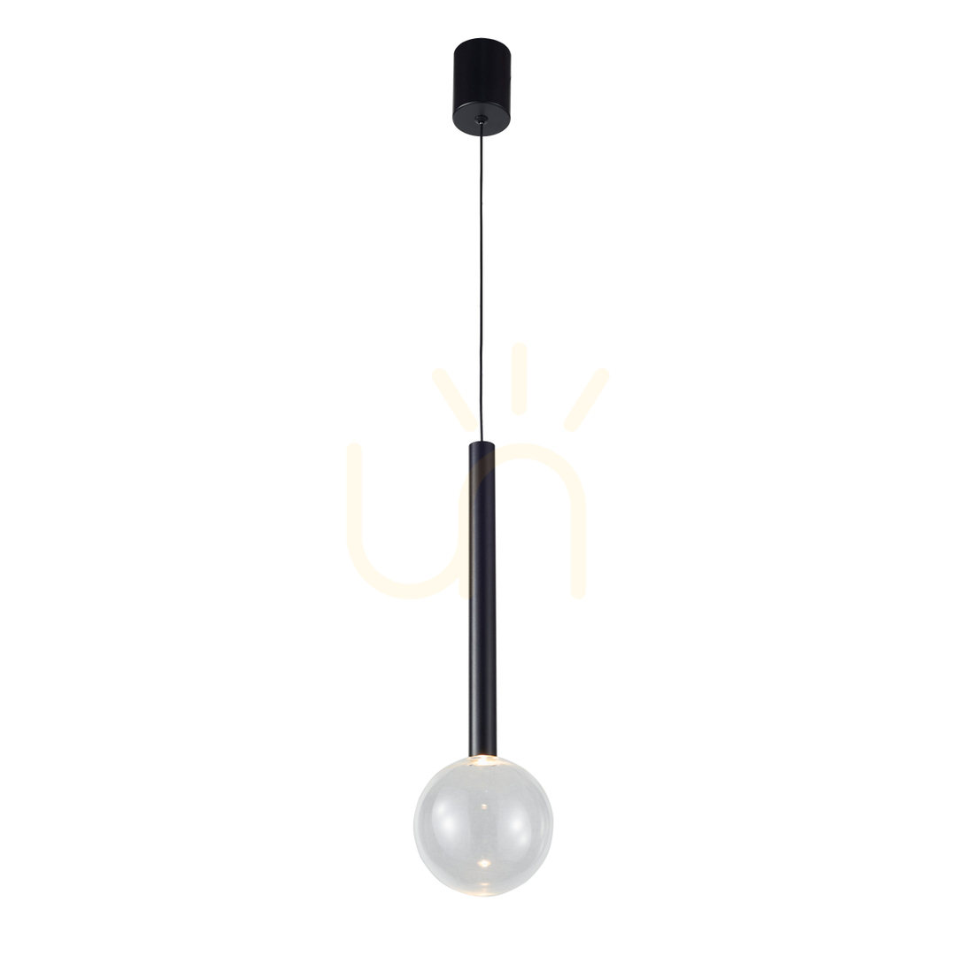 Italux Alinos LED Pendant Light Black Glass 12 cm PND-24019-1A-BK
