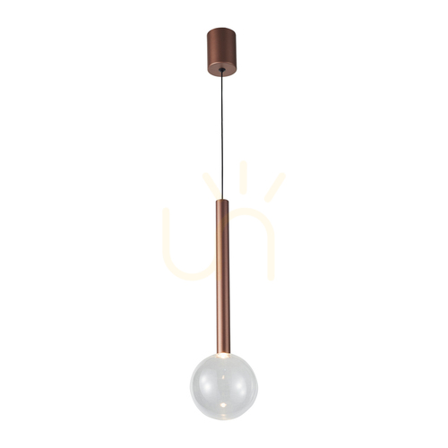 Check Italux Alinos LED Copper Glass Pendant Light PND-24019-1A-COPP