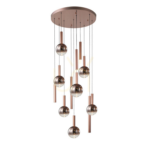 Check Italux Camino LED Pendant Light 12-Light Copper PND-24038-12A-COPP