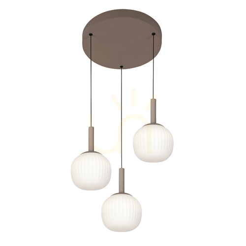 Check Italux Modern Montes LED 3-Light Pendant Lamp Brown 43 cm PND-02217-3-BRO