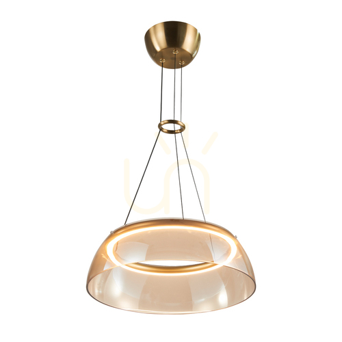 Check Italux Amber Glass LED Pendant Light 40 cm PND-24030-1-GD