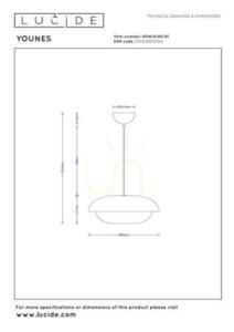 Lucide Younes Beige Metal Retro Pendant Light 40 cm 65404/40/41 small 3
