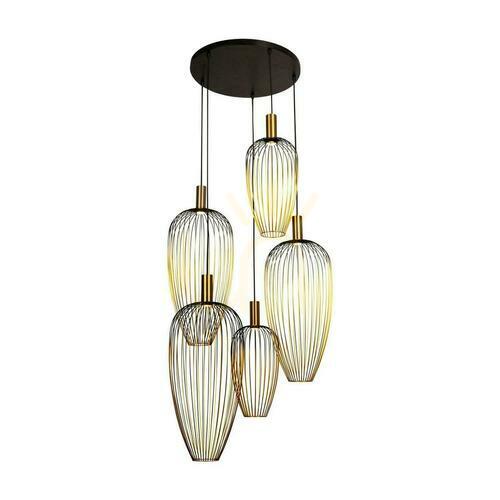 Check Lucide AURELIE Gold Metal 5-Light Pendant Lamp 21442/15/10