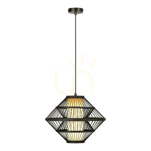 Check Lucide PASQUINO Black Japandi Pendant Lamp 40 cm Natural Veneer 21445/40/30
