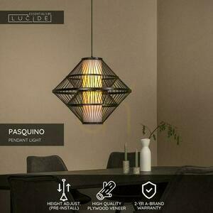 Lucide Pasquino Black Japandi Pendant Light 60 cm 21445/60/30 small 3