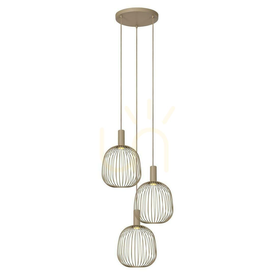 Lucide Esterel Beige Metal 3-Light Pendant Lamp 21446/13/41