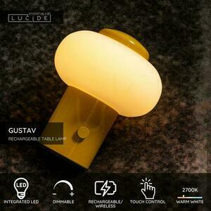 Lucide GUSTAV Yellow Rechargeable LED Table Lamp 0.8 W 2700 K 44520/01/34 small 3