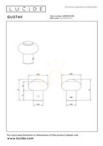 Lucide GUSTAV Cream Rechargeable LED Table Lamp 0.8 W 2700 K Touch Dimmable Ø 8 cm 44520/01/38 small 8