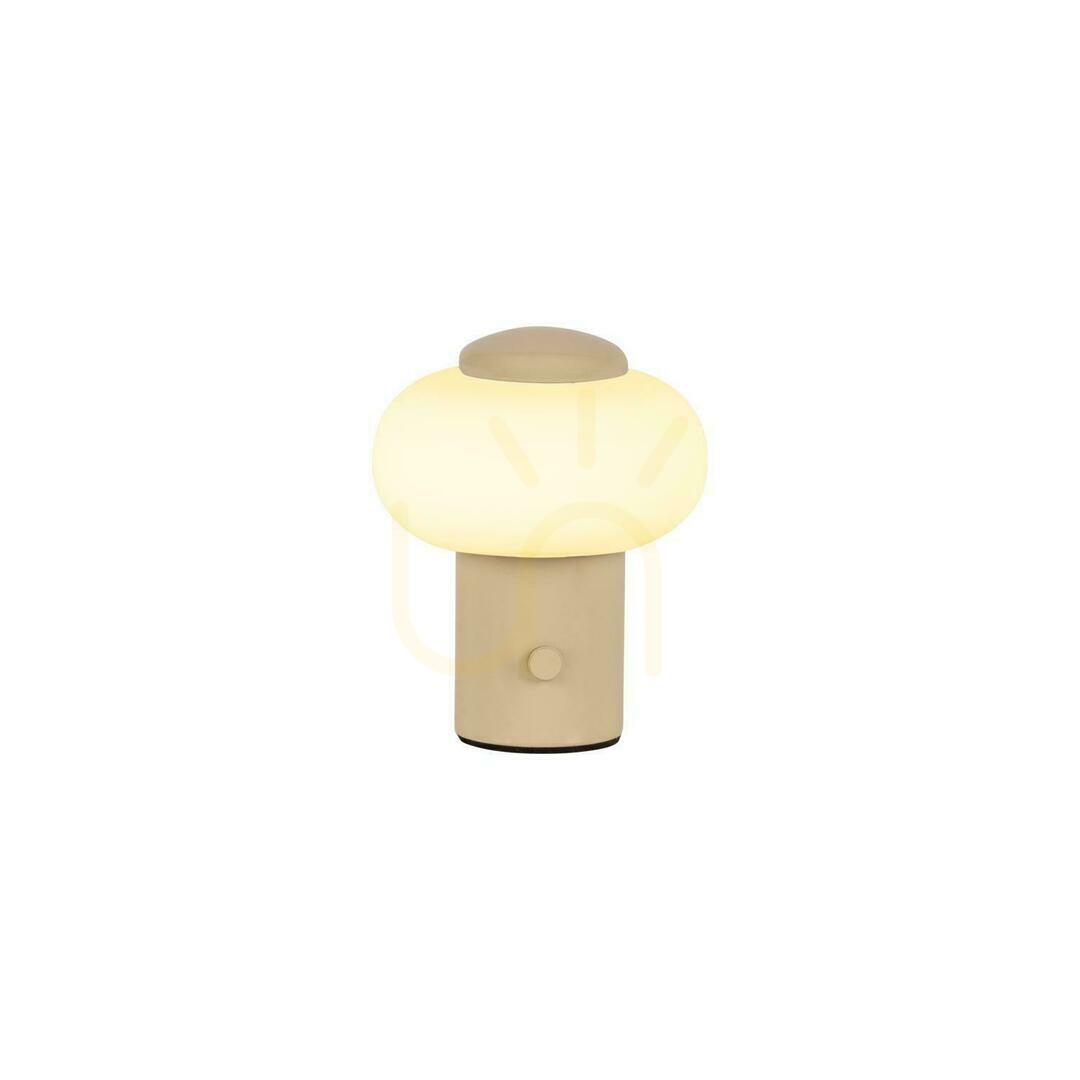 Lucide Gustav Beige LED Table Lamp Glass USB Touch Dimmable 44520/01/38