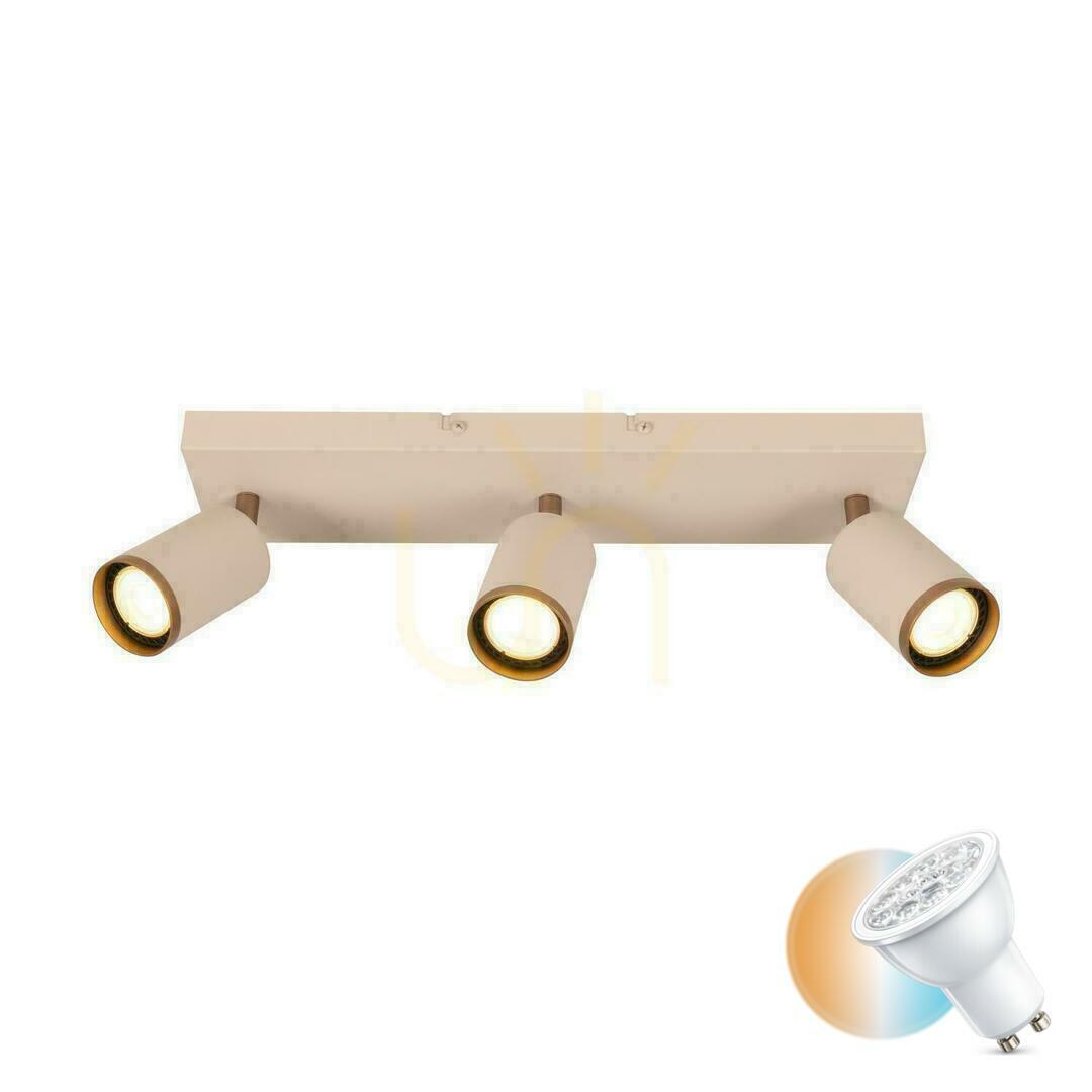Lucide Regina Beige Aluminum 3-Light GU10 Ceiling Light 53914/03/41