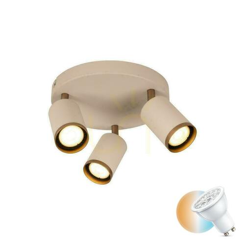 Check Lucide Regina Beige Aluminum Ceiling Light 3x GU10 21 cm 53914/13/41