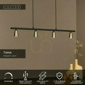 Lucide Tiana Pendant Light 4-Light Beige Black Metal GU10 65401/04/05 small 3