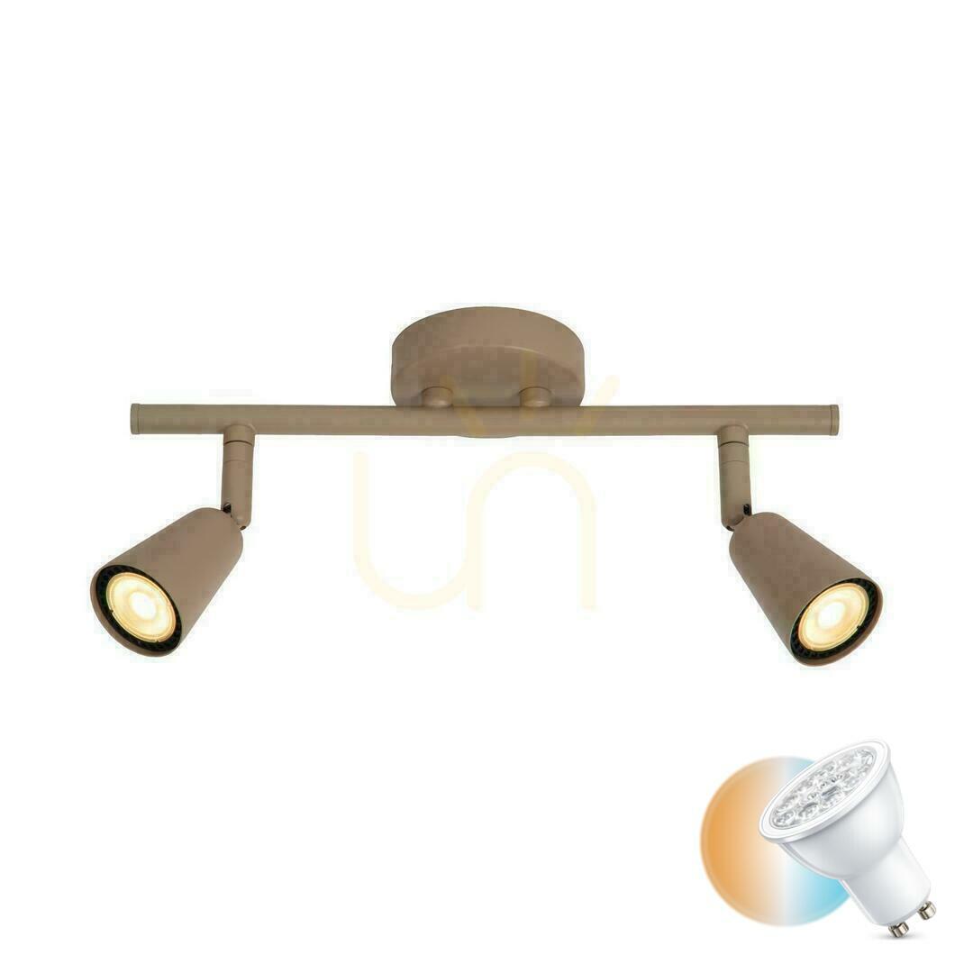 Lucide Tiana Beige Modern Metal Wall Light 2x GU10 65901/02/41