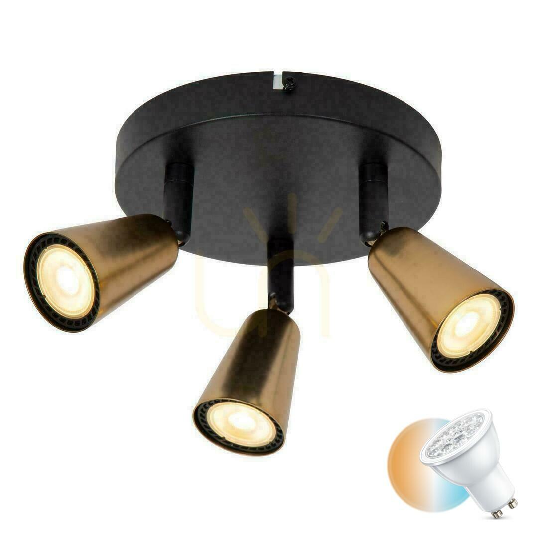 Lucide TIANA Beige Black Metal 3-Light Ceiling Light 65901/13/05