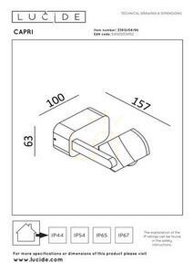 Lucide Capri Outdoor Wall Lamp Brown LED IP54 33812/08/96 small 3