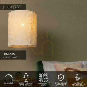 Lucide Tissaja White Linen Pendant Light Ø 30 cm E27 06428/01/31 small 3