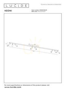 Lucide Keoni 8-Light Beige Aluminum Ceiling Light 09943/08/41 small 3