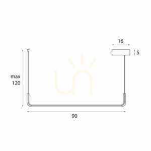 Pendant Light Max Light URUS P0644 Black LED 17W 3000K small 0
