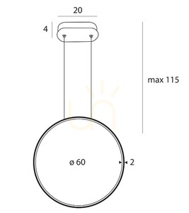 Pendant Light Max Light Visual P0652 Black 60 cm 22W 3000K small 1