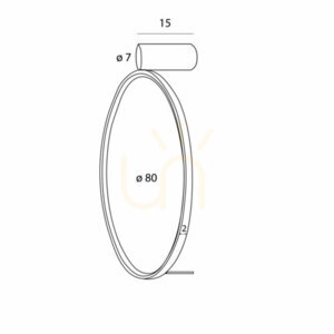 Wall Light Max Light Visual 28W 3000K White 80 cm W0436 small 0
