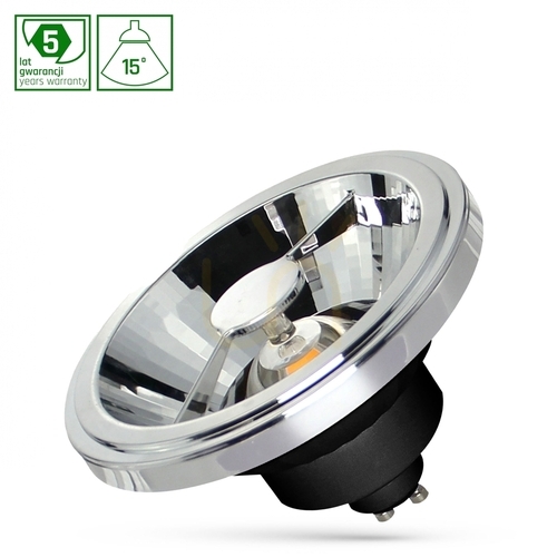 Check LED bulb Ar111 GU10 230V 12W Cob 15 St WW Black Spectrum 5 Year Warranty