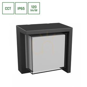 Outdoor wall lamp Verto Square Edge 10W CCT 230V 160/120 St IP65 160 X160 X100mm Black. small 0