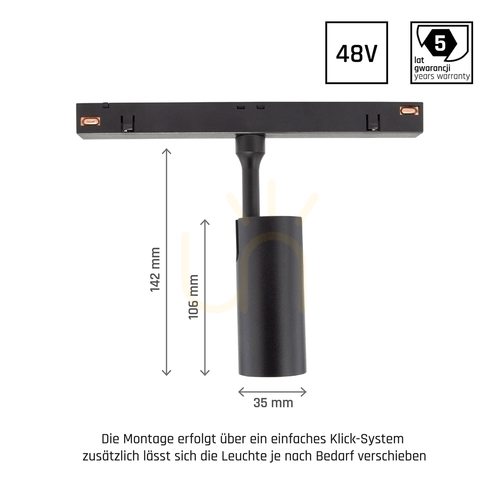 Check Spotlight for Busbars System Shift Smart Spot S Directional Luminaire 35x80x120mm 6W 24st Black CCT/Dim 5 Years Warranty.