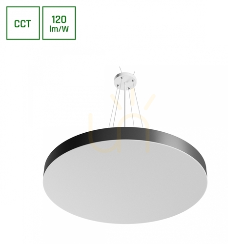 Check Plafond Nymphea Optima Black 65W CCT 230V 120 St IP20 Fi600 X50mm White Black Round.