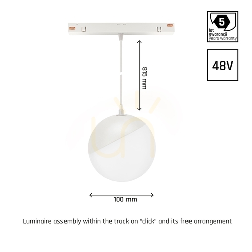 Check System Shift Smart Globe P Pendant Light Fi100 (815mm Cable) 5W 165st White CCT/Dim Lat Gw.