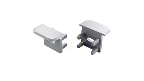 Check End cap for LUMINES inFLEXA profile silver lacquered with hole