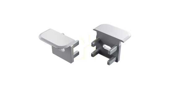 End cap for LUMINES inFLEXA profile silver lacquered with hole