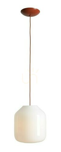 Check Aldex Flask Terra L pendant light 27 cm, white opal glass, brick accent 8500G24_L