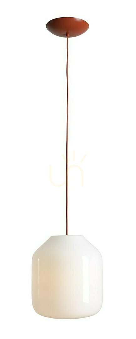 Pendelleuchte Aldex Flask Terra L 27 cm, weißes Opalglas, ziegelrotes Detail 8500G24_L