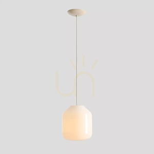 Cream pendant light Aldex Flask Cotton L 27 cm, opal glass, E27 8500G20_L small 1