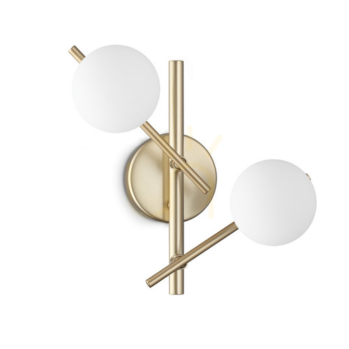 Check Wall Light Ideallux Atlas Gold Glass 30 cm 365084