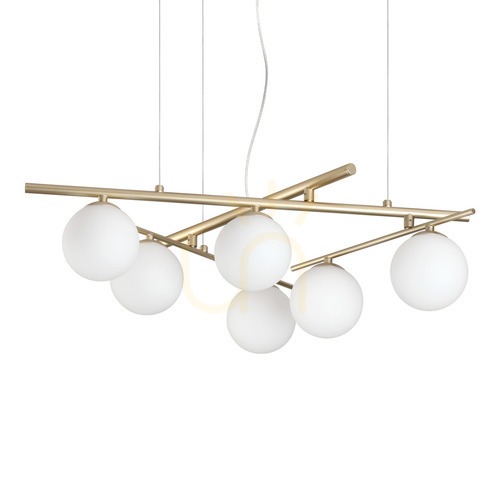 Check Pendant Light Ideallux Atlas Gold Glass 80 cm 365121
