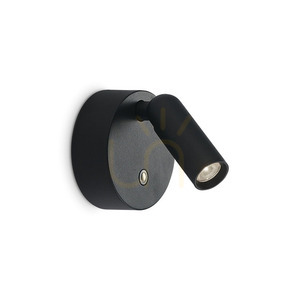 Wall Light Ideallux Bean 350240 Black Round LED 3W 8 cm small 0